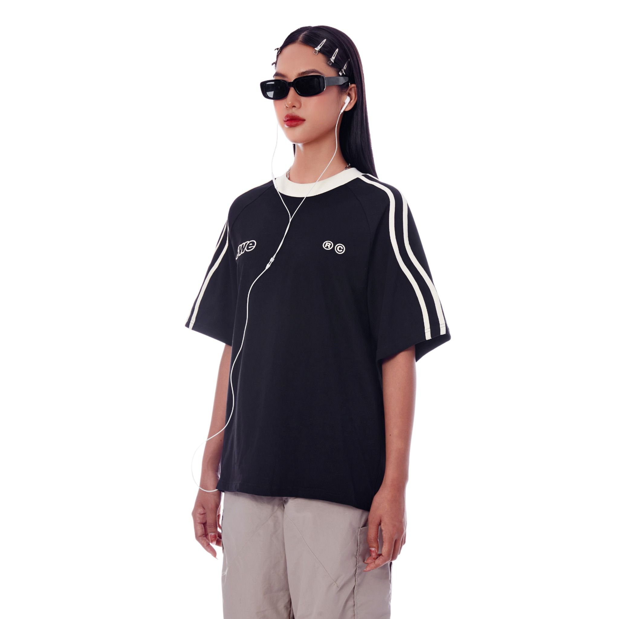 WAVELINES TEE - BLACK
