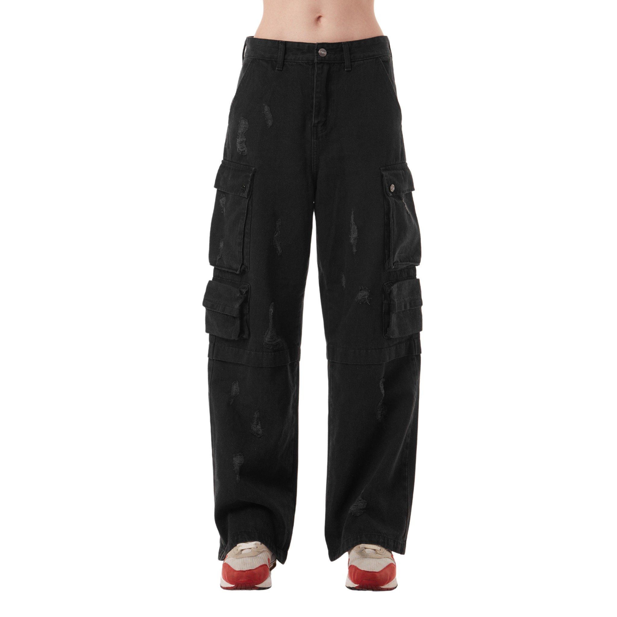 SWE RIPPED CARGO JEANS - BLACK