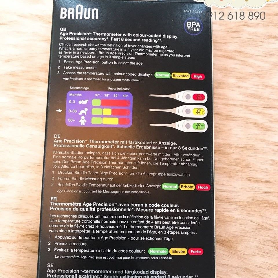 Nhiệt kế Braun Age Precision PRT 2000