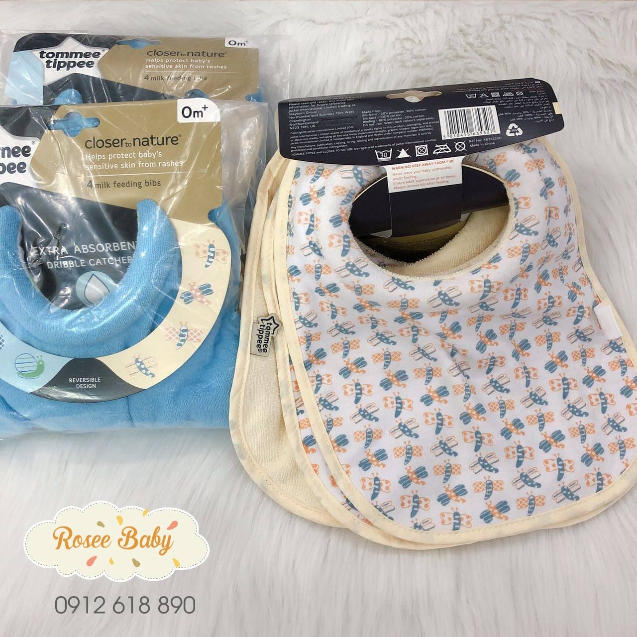 Set 4 yếm vải cho bé Tommee Tippee