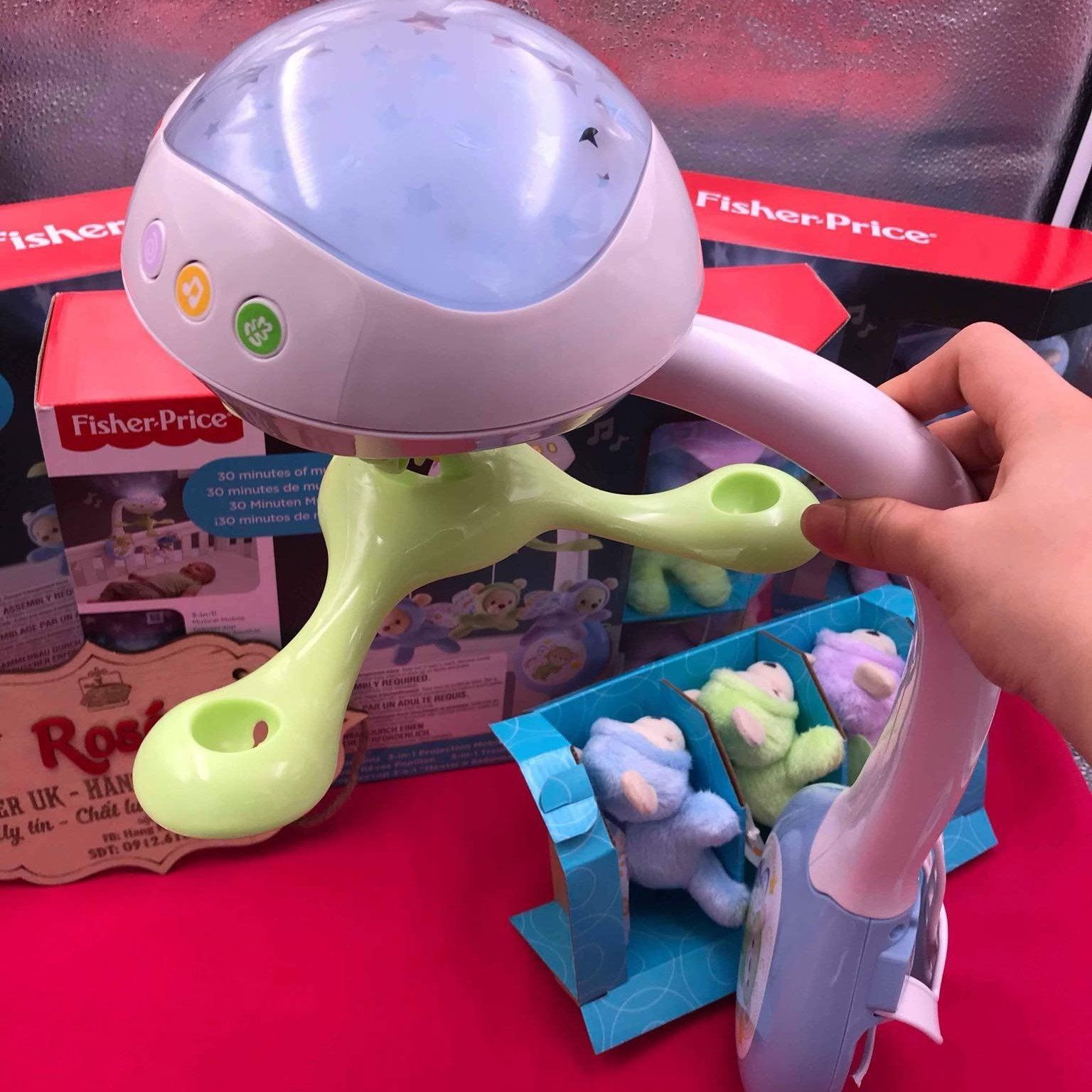 ( Hàng Anh ) Treo nôi có đèn và nhạc Fisher Price Butterfly Dreams™ 3-in-1 Projection Mobile