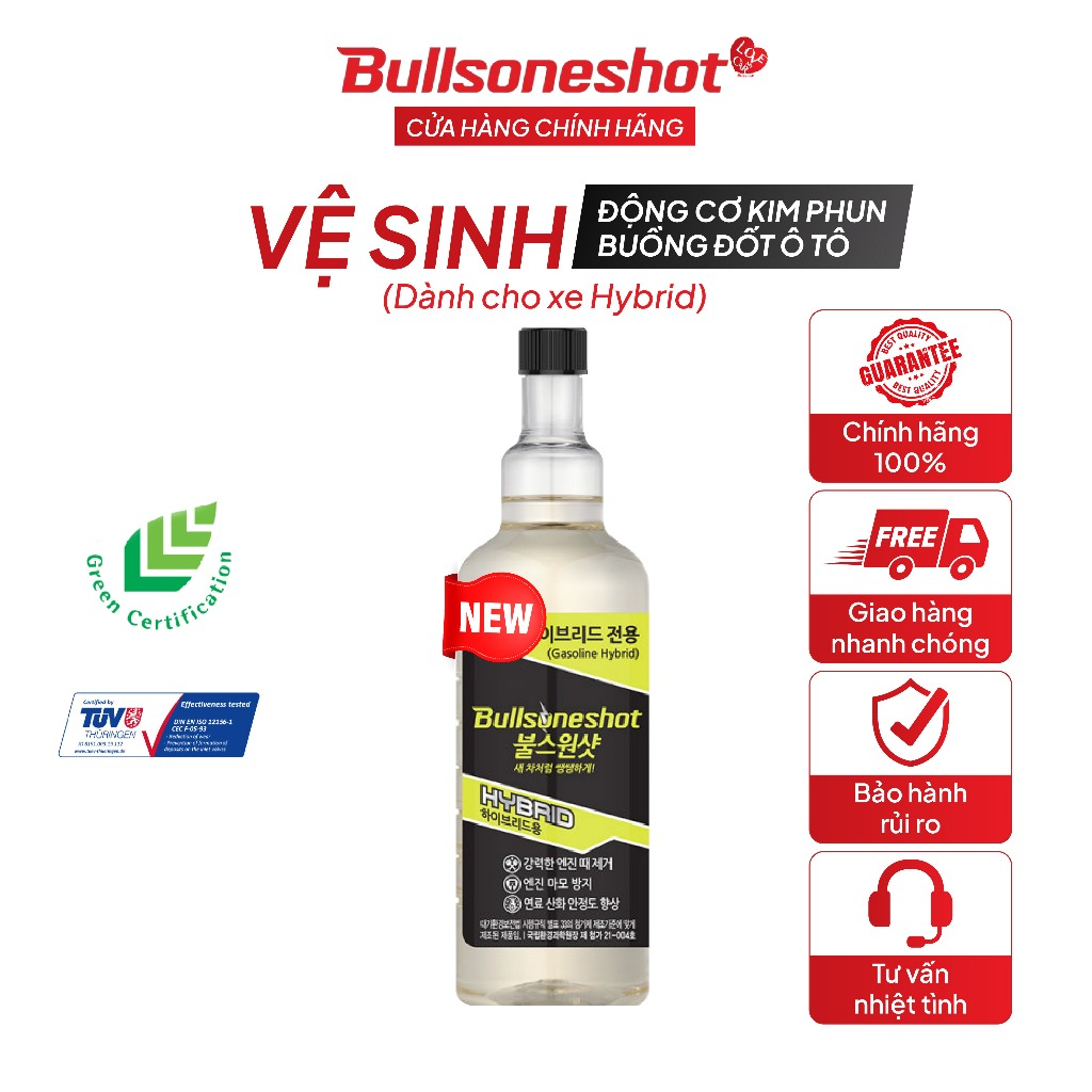 Bullsone dung dịch vệ sinh kim phun buồng đốt động cơ Hybrid 500ml