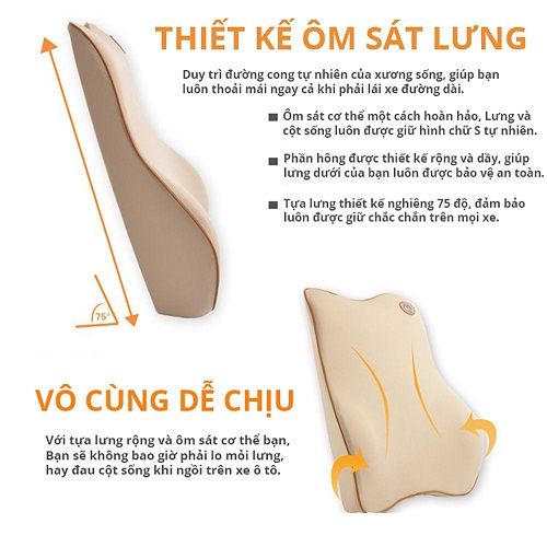  Gối tựa lưng cao su non bọc vải cao cấp 