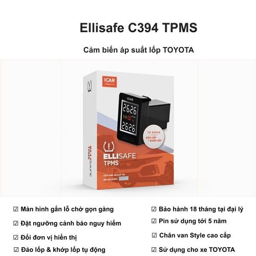  ICar TPMS C393, C394 Cảm biến áp suất lốp  lỗ chờ xe 