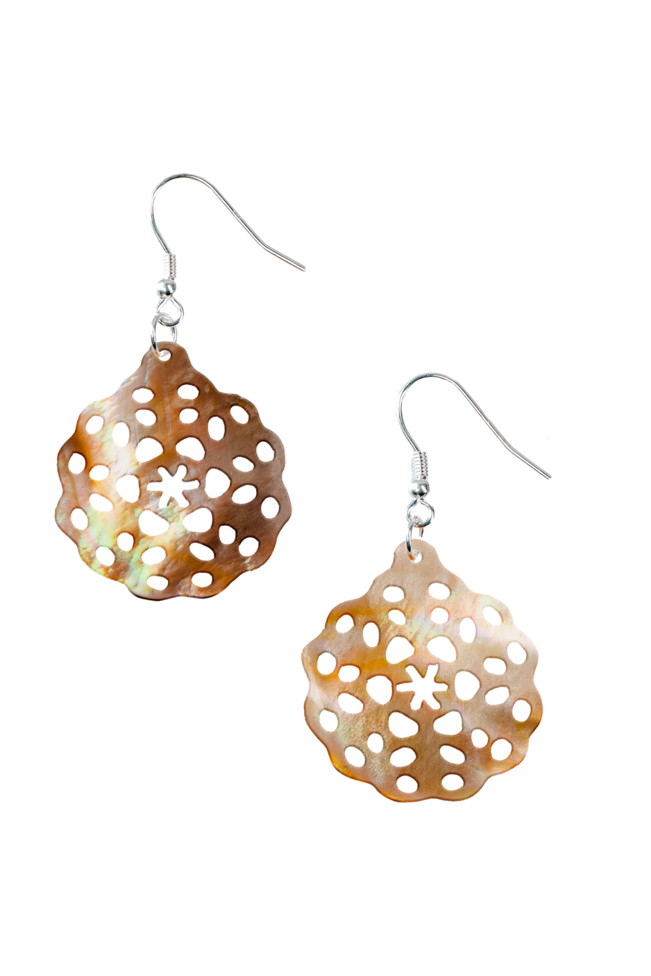 Mermaid - Bông Tai Ngọc Trai Cao Cấp - Cutwork BSJ.MG009 - Bạc 925 -Nâu Khoen Bạc