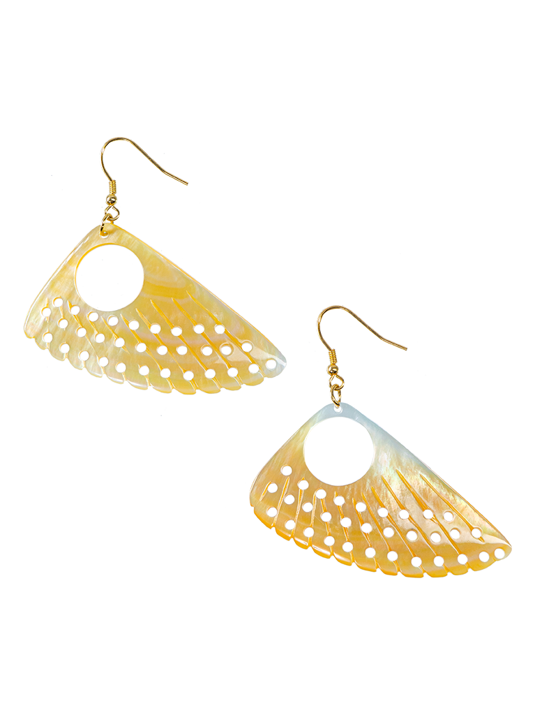 Mermaid - Bông Tai Ngọc Trai Vàng Bắc Úc Cao Cấp - Cánh Bướm M16 - Bạc 950