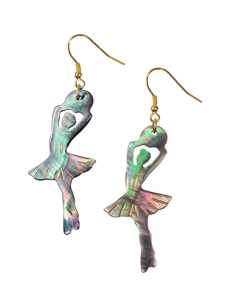 Mermaid - Bông Tai Ngọc Trai Đen Tahiti - Ba Lê M15 - Bạc 950
