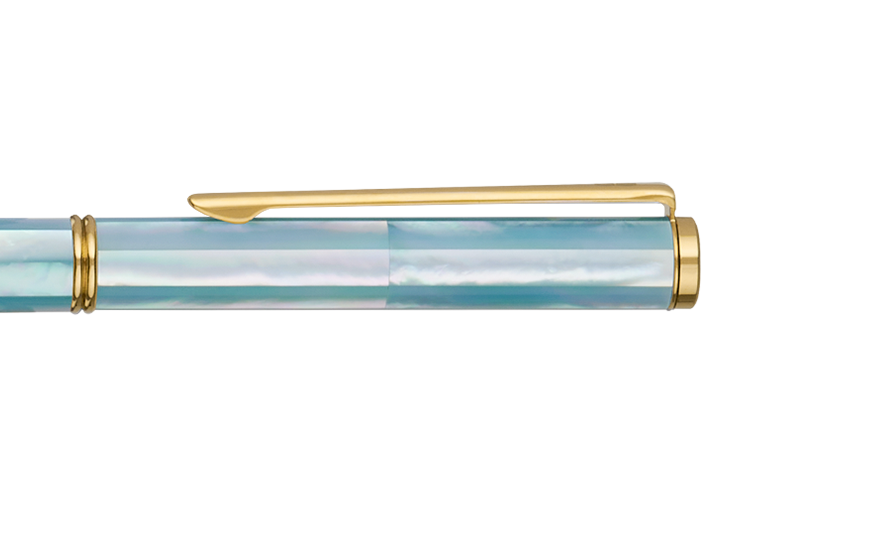  Inspired -  Bút Bi Ngọc Trai Xanh Biển Bắc Úc - Mạ Titanium Gold (Alice Blue) 