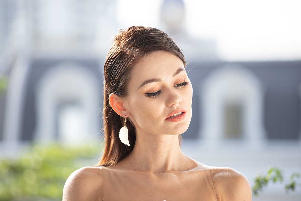 Mermaid - Bông Tai Ngọc Trai Cao Cấp - Chiếc Lá BSJ.MG008 - Bạc 925 - Vàng