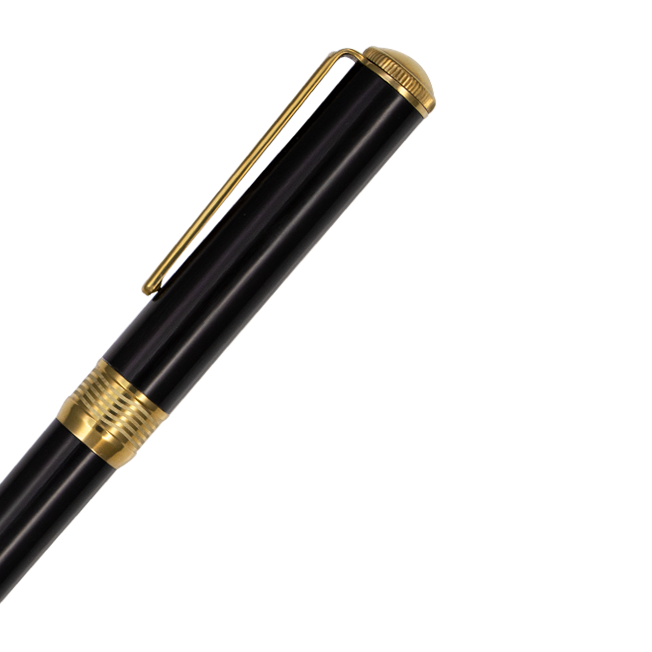  Champion Wave - Bút Bi Sừng Đen Châu Phi - Mạ Titanium Gold 