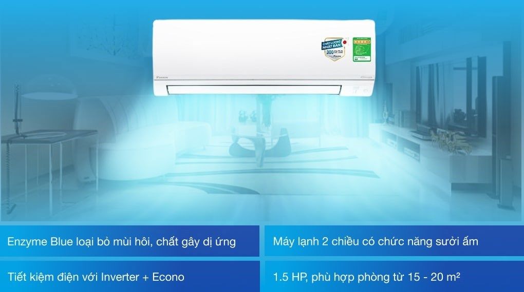 Điều hòa 2 chiều Daikin Inverter 11900 BTU FTHF35VAVMV