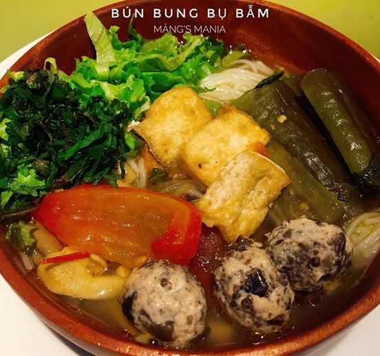 Bún Bung Bụ Bẫm ( Rice noodles, Eggplants, Mushroom, Homemade Tofu)