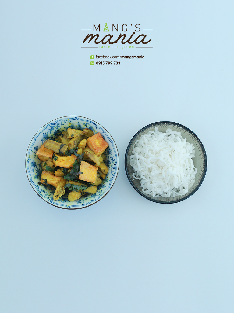  Bún Nấm Om Chuối Đậu (Rice noodles, Green Banana, Mushrooms, Homemade Tofu 