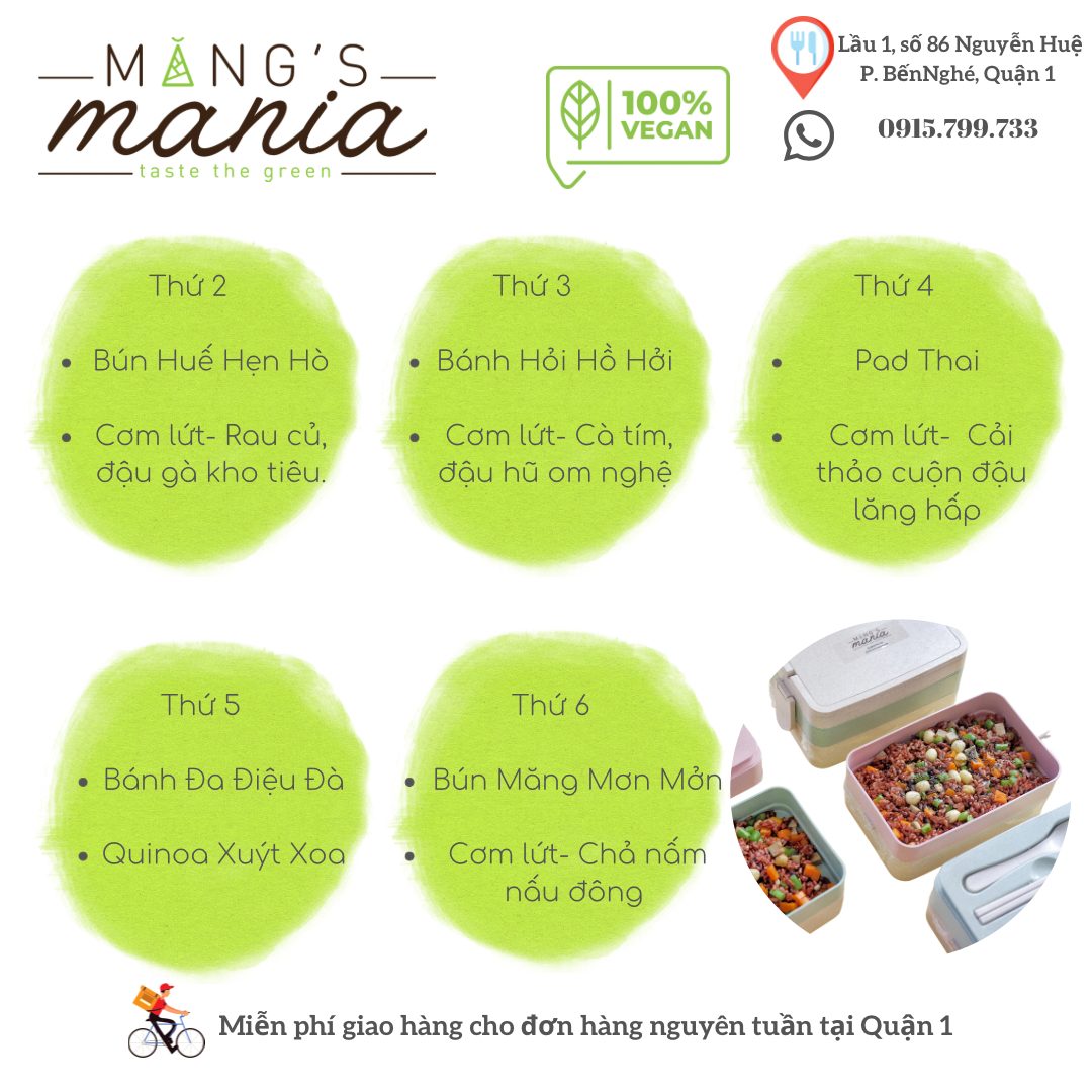 Set Ăn Thuần Chay Nguyên Tuần (BỮA TRƯA) / Vegan Meal Pack