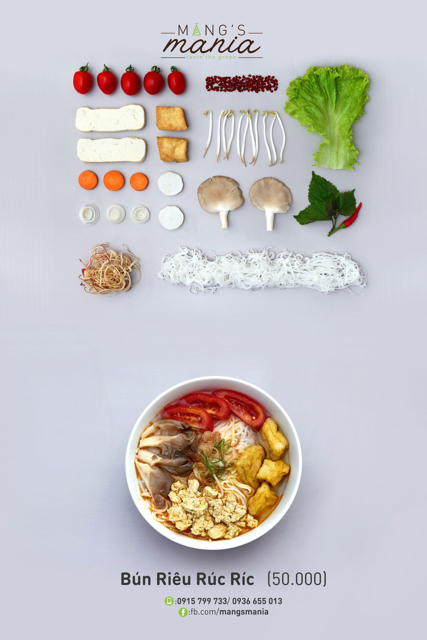 Bún Riêu Rúc Rích (Rice Noodle and home-made Tofu)