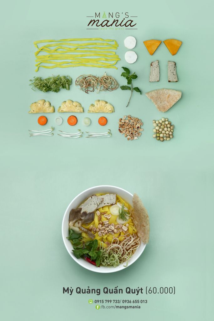 Mỳ Quảng Quấn Quít (Turmeric Noodle with Chive and Mushroom)