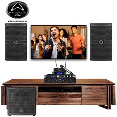 Bộ dàn Karaoke SP008173: 1 cặp Loa Wharfedale Pro ANGLO X12, Cục đẩy công suất Wharfedale Pro XR 2500, Mixer JBL KX180A, Micro không dây JBL VM200 và Loa Subwoofer Wharfedale Pro DELTA X15B