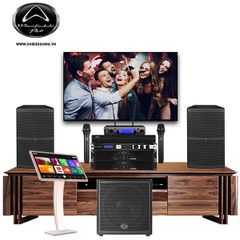 Dàn Karaoke SP008350: 1 Cặp Loa Wharfedale Pro WH-12 NEO, 2 Cục đẩy Wharfedale CPD 3600, Mixer JBL KX180A, Loa Sub Wharfedale Pro DELTA X15B, Micro không dây JBL VM300, Đầu karaoke VIETK KTV PRO 4TB và Màn hình Karaoke VIETK cảm ứng hồng ngoại 21 inch