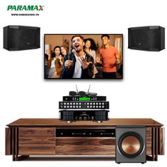 Bộ dàn Karaoke SP007182: Loa Paramax Pro-C10, Bộ đẩy Paramax DA-2500, Mixer Paramax DX-2500, Micro Paramax SM-1000 và Sub Klipsch R-100SW