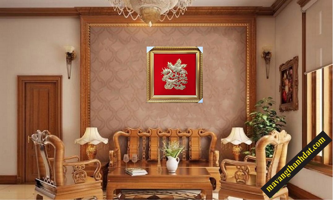 Chữ Đức mạ vàng 24k 98 x 98