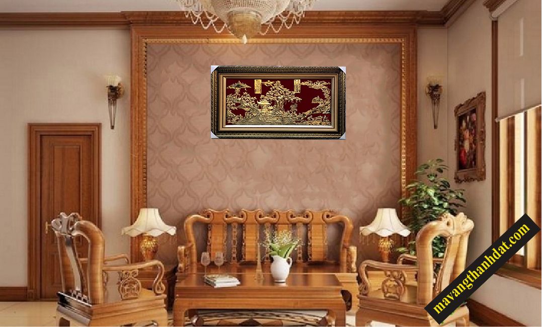 Phong cảnh đồng quê mạ vàng 24k 90 x 166