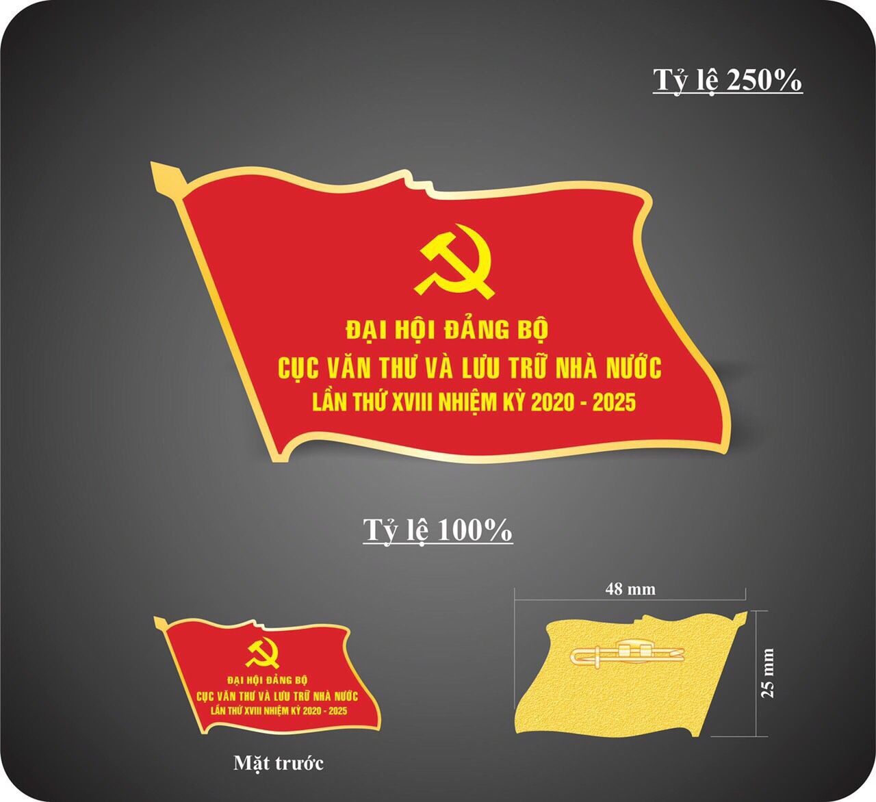Huy Hiệu Đại Hội Đảng mạ vàng 01