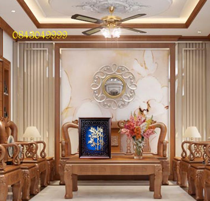 Tranh Trúc Báo Bình An Mạ Vàng 24K