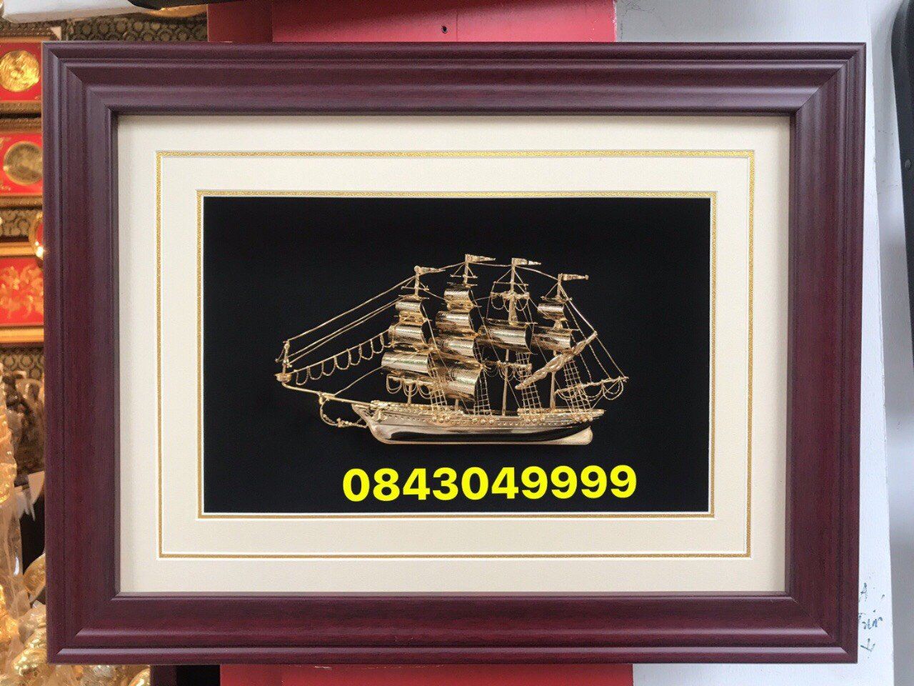  Tranh Thuyền Buồm Mạ Vàng 24K - H03 