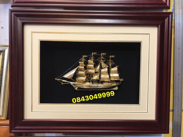  Tranh Thuyền Buồm Mạ Vàng 24K - H005 