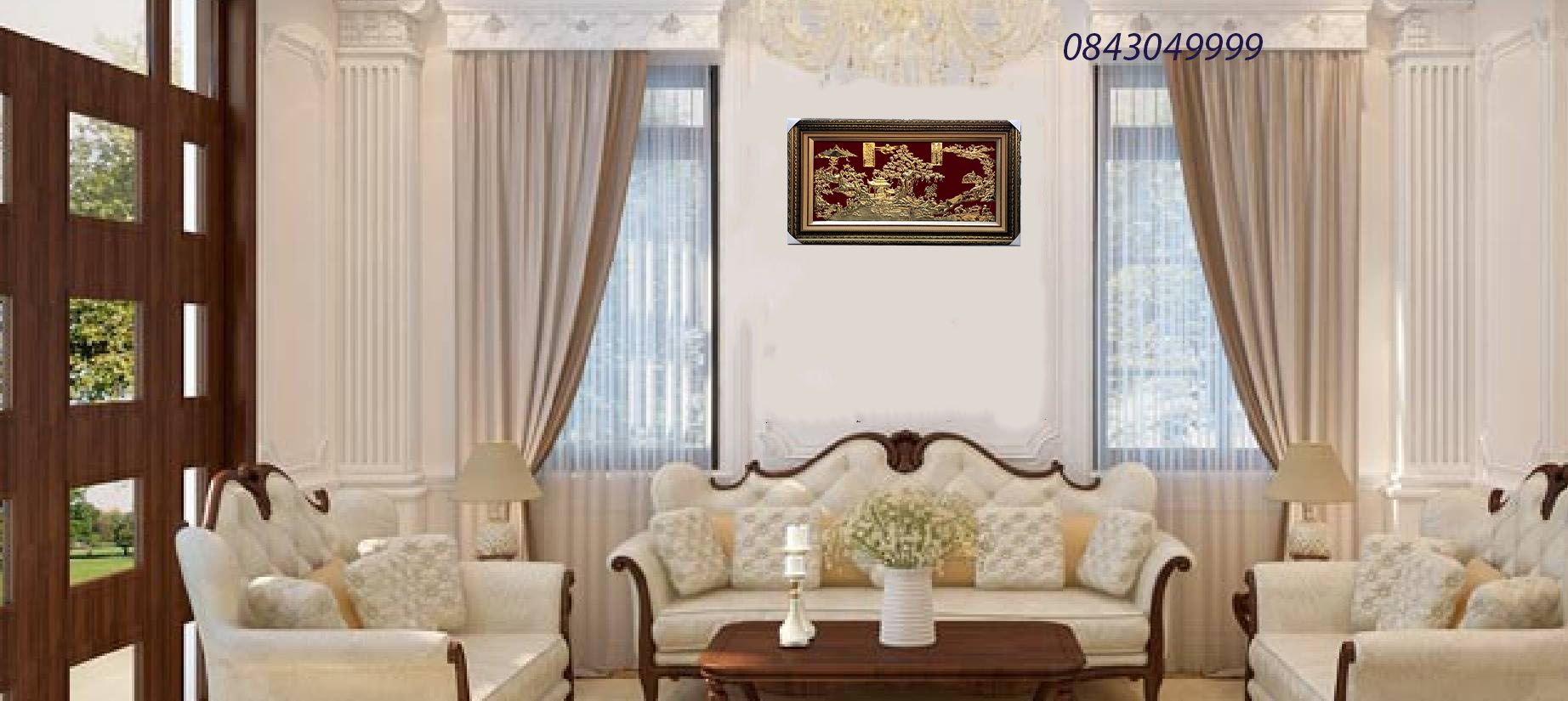 Phong cảnh đồng quê mạ vàng 24k 90 x 166