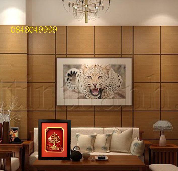 Tranh Cây Kim Tiền Mạ Vàng 24K