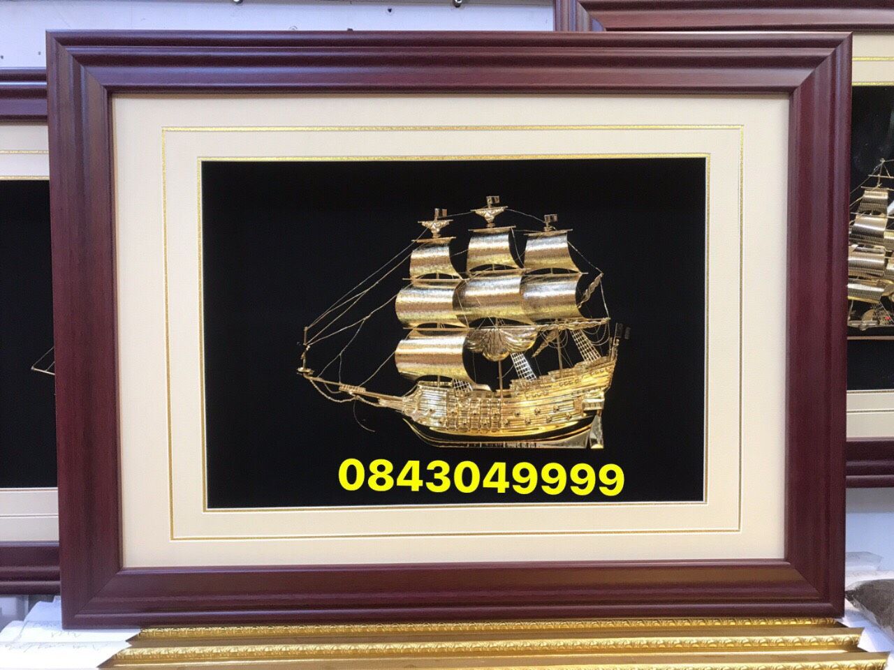 Tranh Thuyền Buồm Mạ Vàng 24k - H49