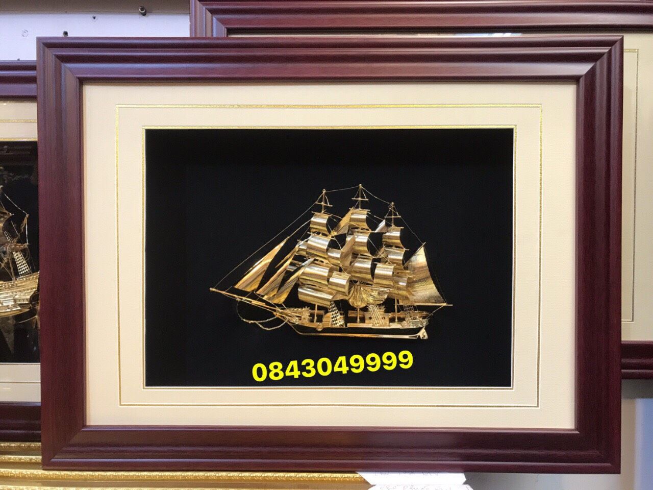 Tranh Thuyền Buồm Mạ Vàng 24k - H49