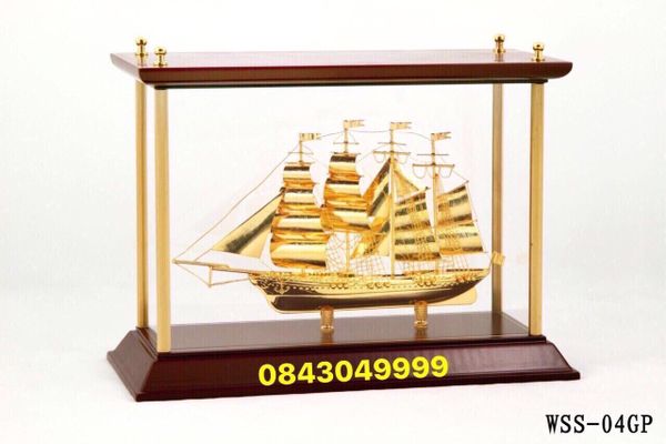  Thuyền Buồm Cột Đồng Mạ Vàng 24K - S04 