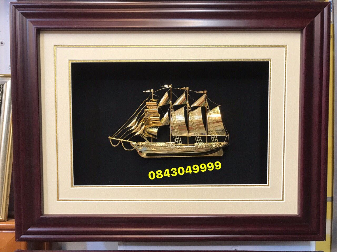 Tranh Thuyền Buồm Mạ Vàng 24K - H005