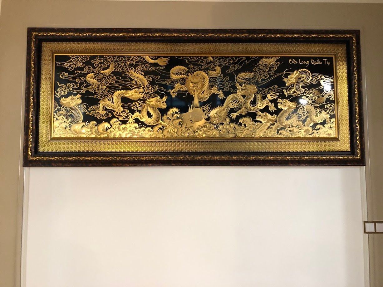 Tranh Cửu Long Quần Tụ 99 x 239