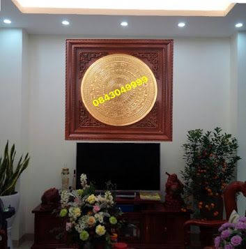 Trống Đồng Mạ Vàng 80x80