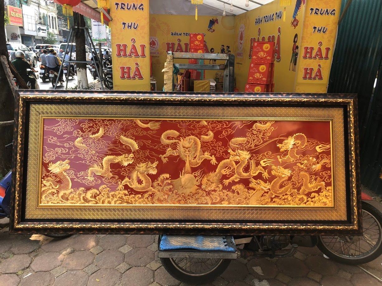 Tranh Cửu Long Quần Tụ 99 x 239