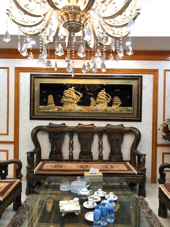 Tranh Thuận Buồm Xuôi Gió Đồng Khắc Vàng 99,99