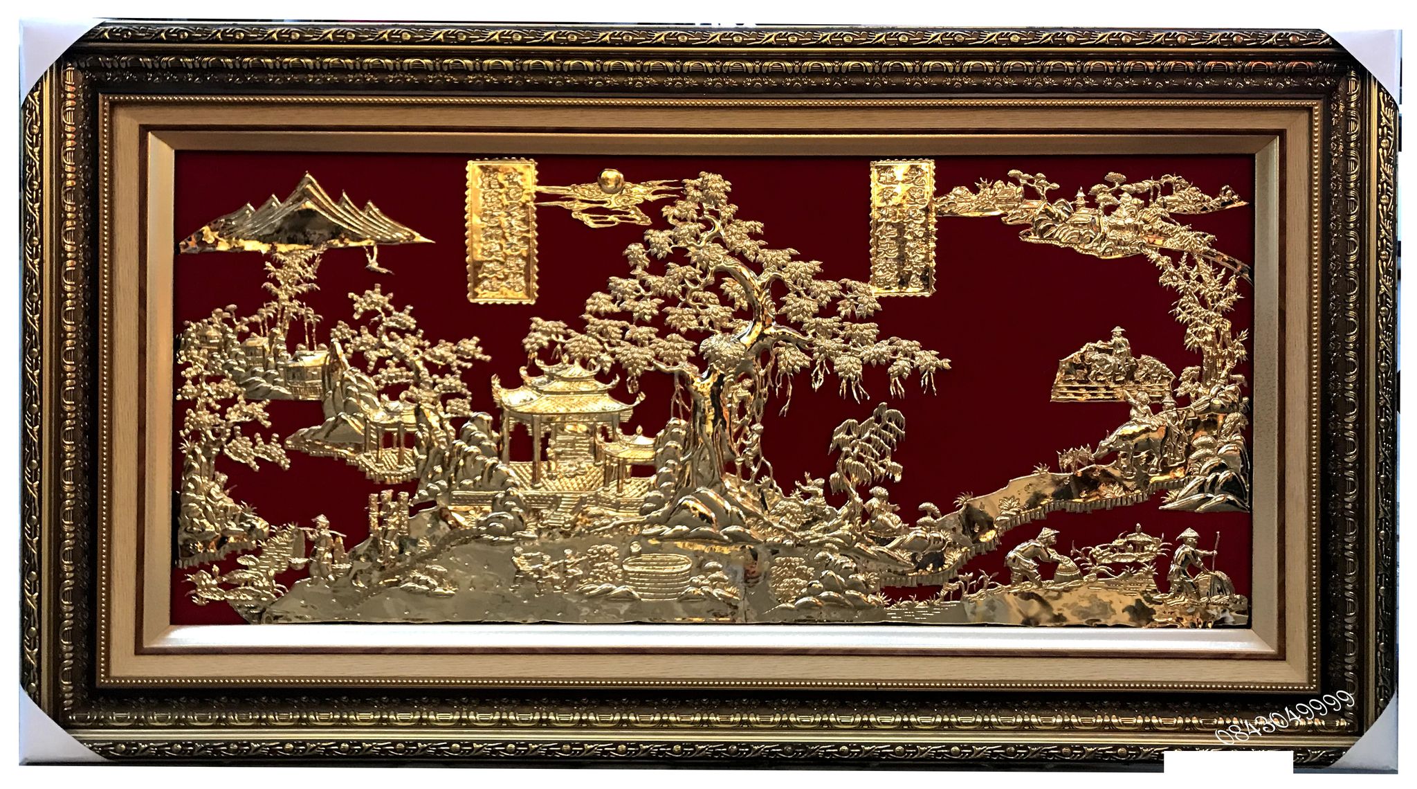 Phong cảnh đồng quê mạ vàng 24k 90 x 166