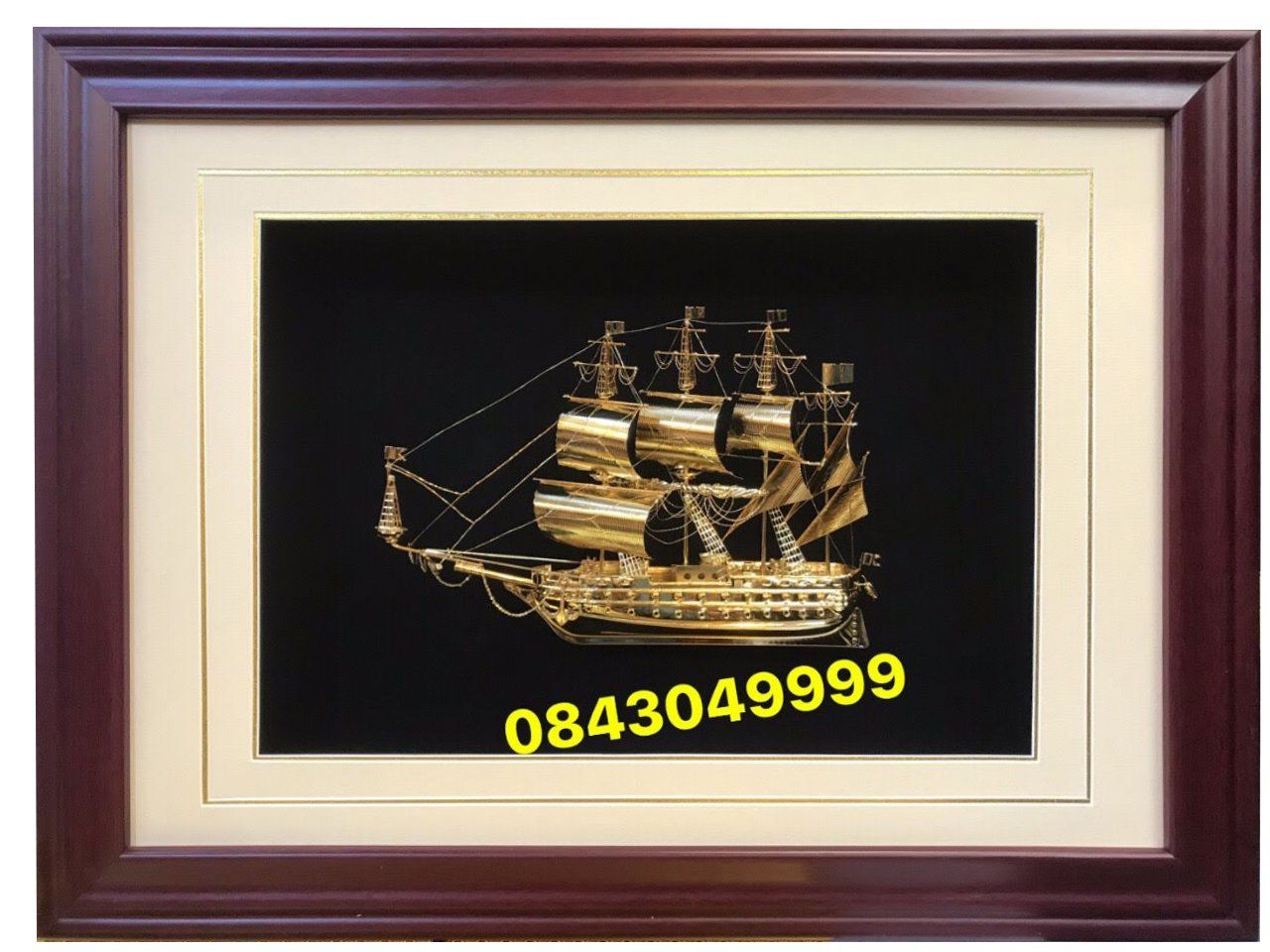 Tranh Thuyền mạ vàng 24k mẫu 07