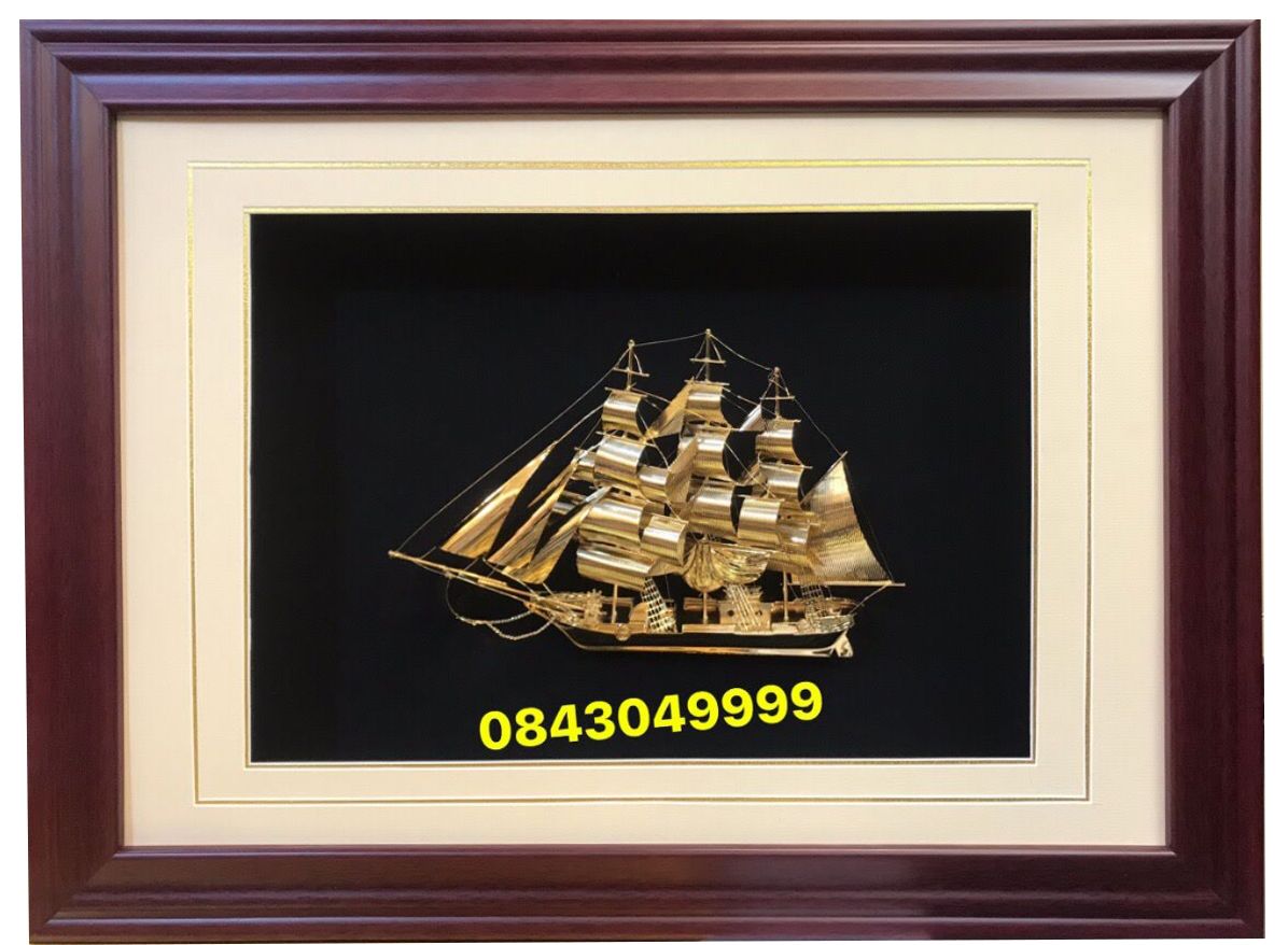 Tranh Thuyền Buồm Mạ Vàng 24K - H45