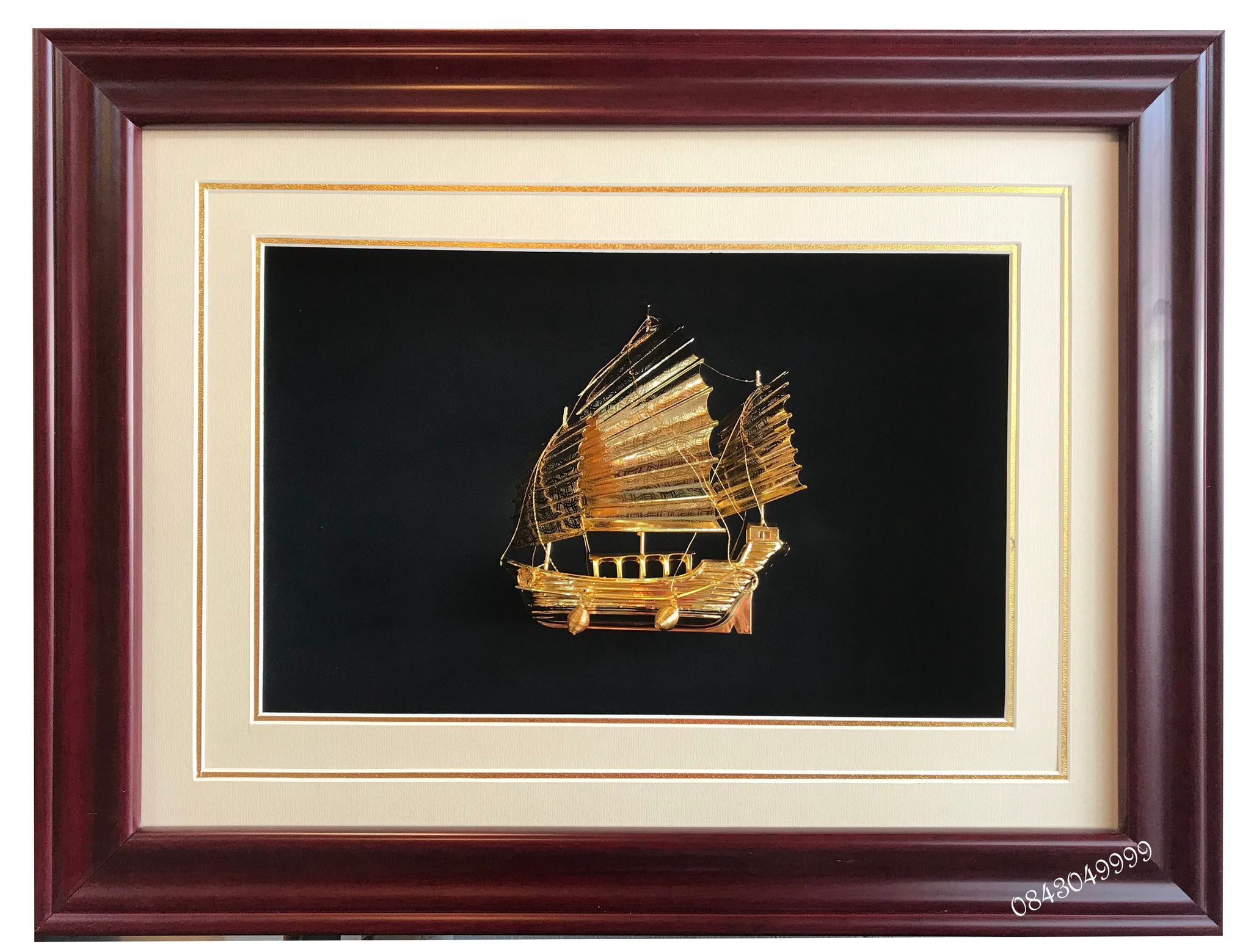 Tranh Thuyền Buồm Mạ Vàng 24k - H00