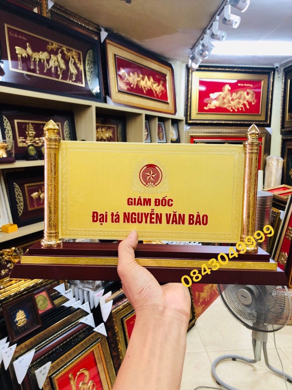  Biển Chức Danh Mạ Vàng 24K - Đai Tá 