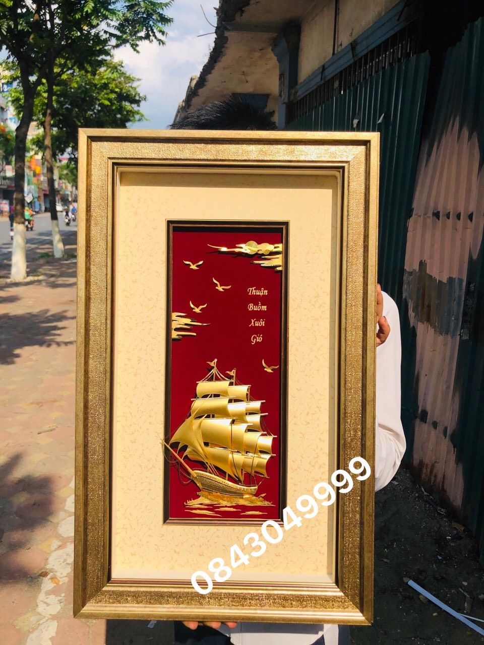 Tranh Thuận Buồm Xuôi Gió Lá Vàng 24K 4065