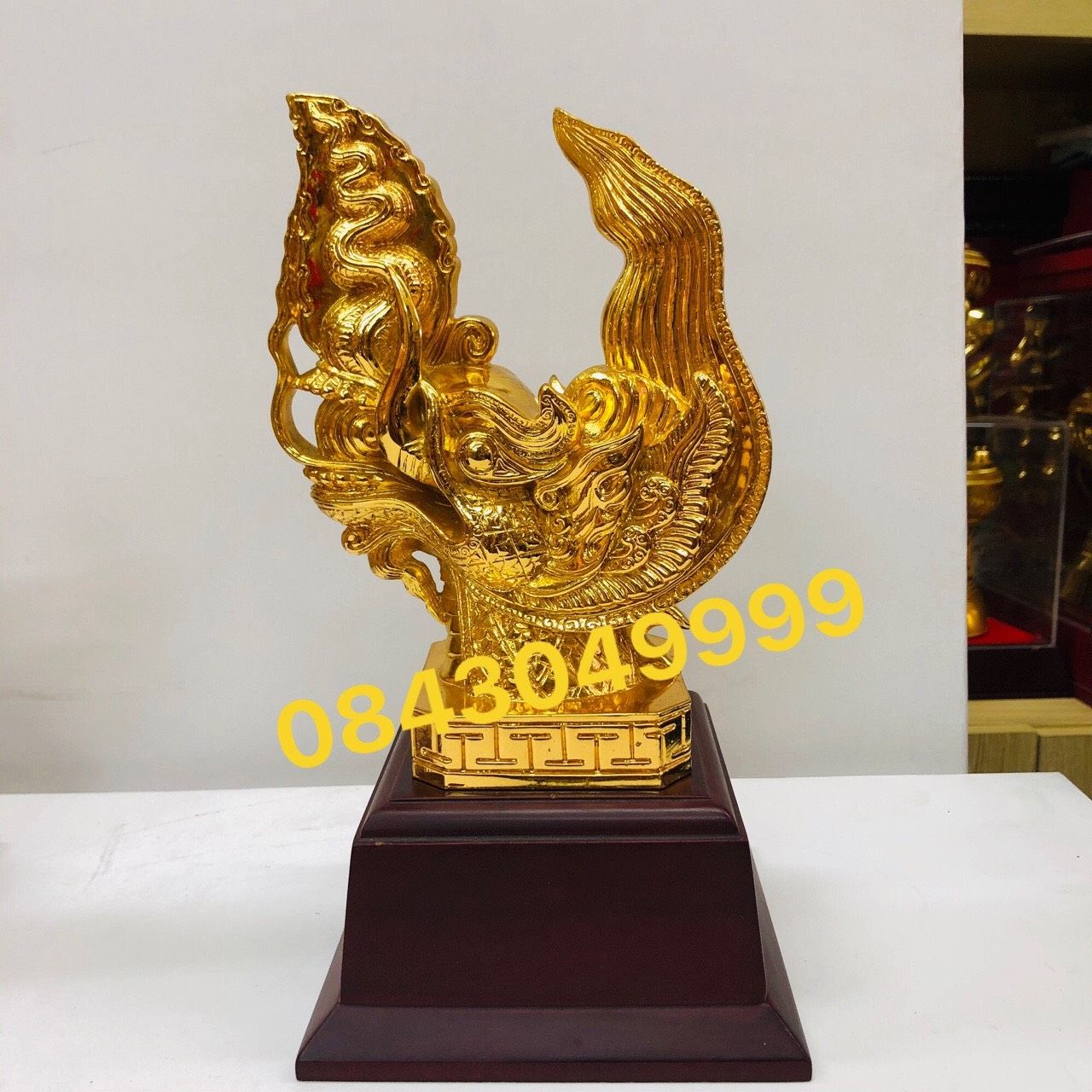 Tượng Đầu Rông Thăng Long Mạ Vàng 24k