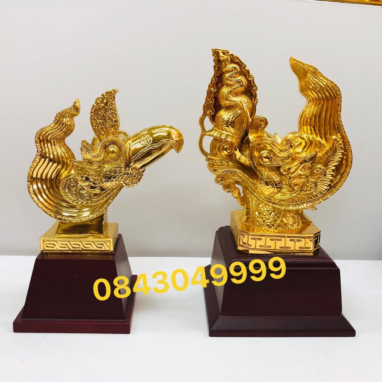 Tượng Đầu Rông Thăng Long Mạ Vàng 24k