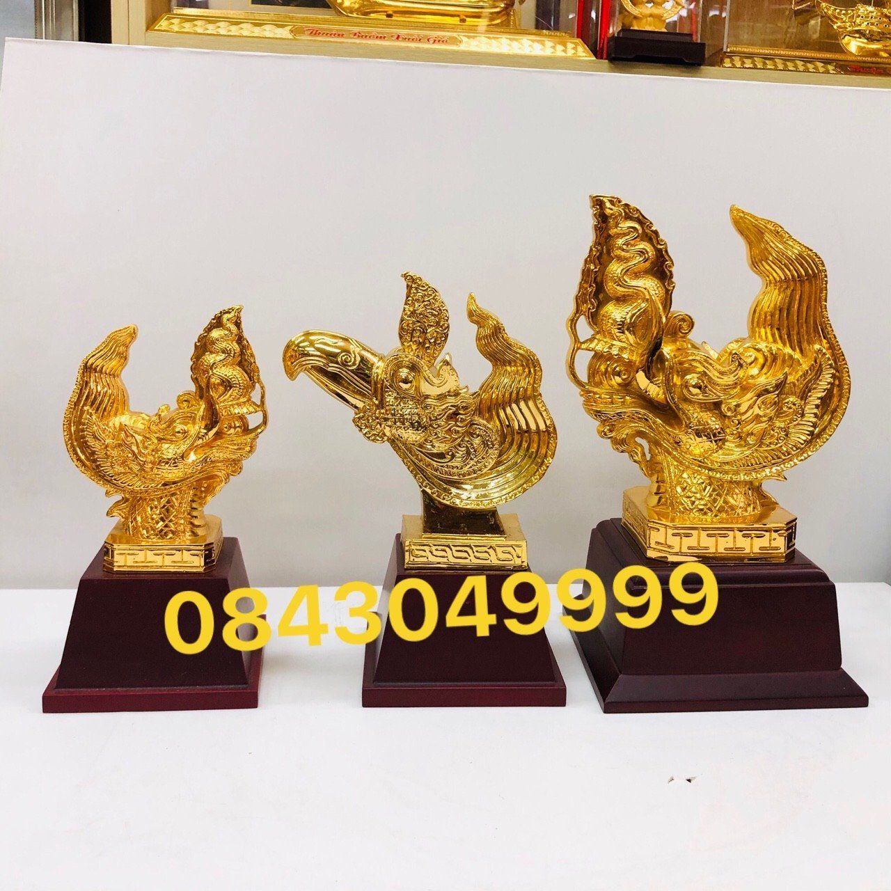 Tượng Đầu Rông Thăng Long Mạ Vàng 24k