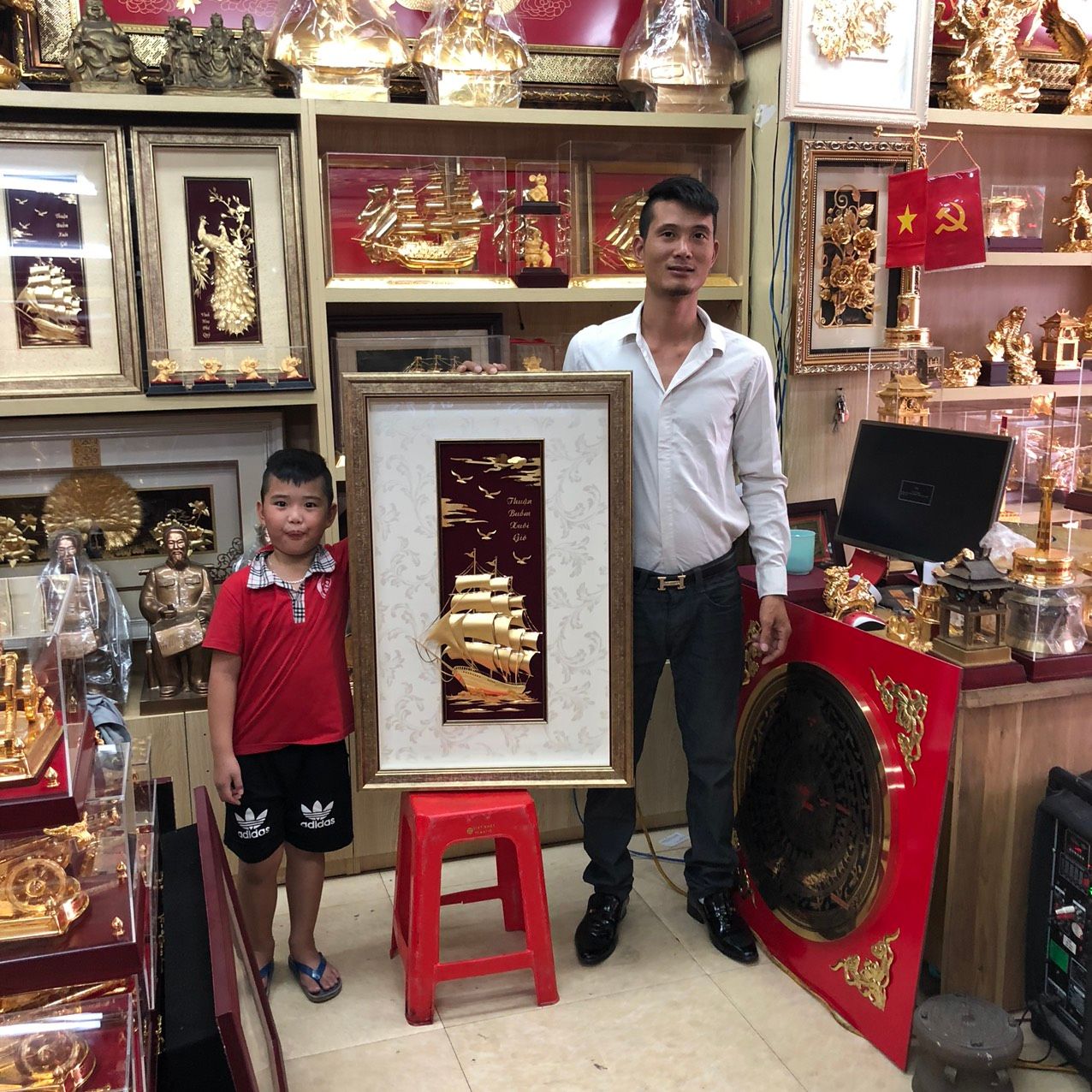 Tranh Thuận Buồm Xuôi Gió Mạ Vàng 24K - 6090