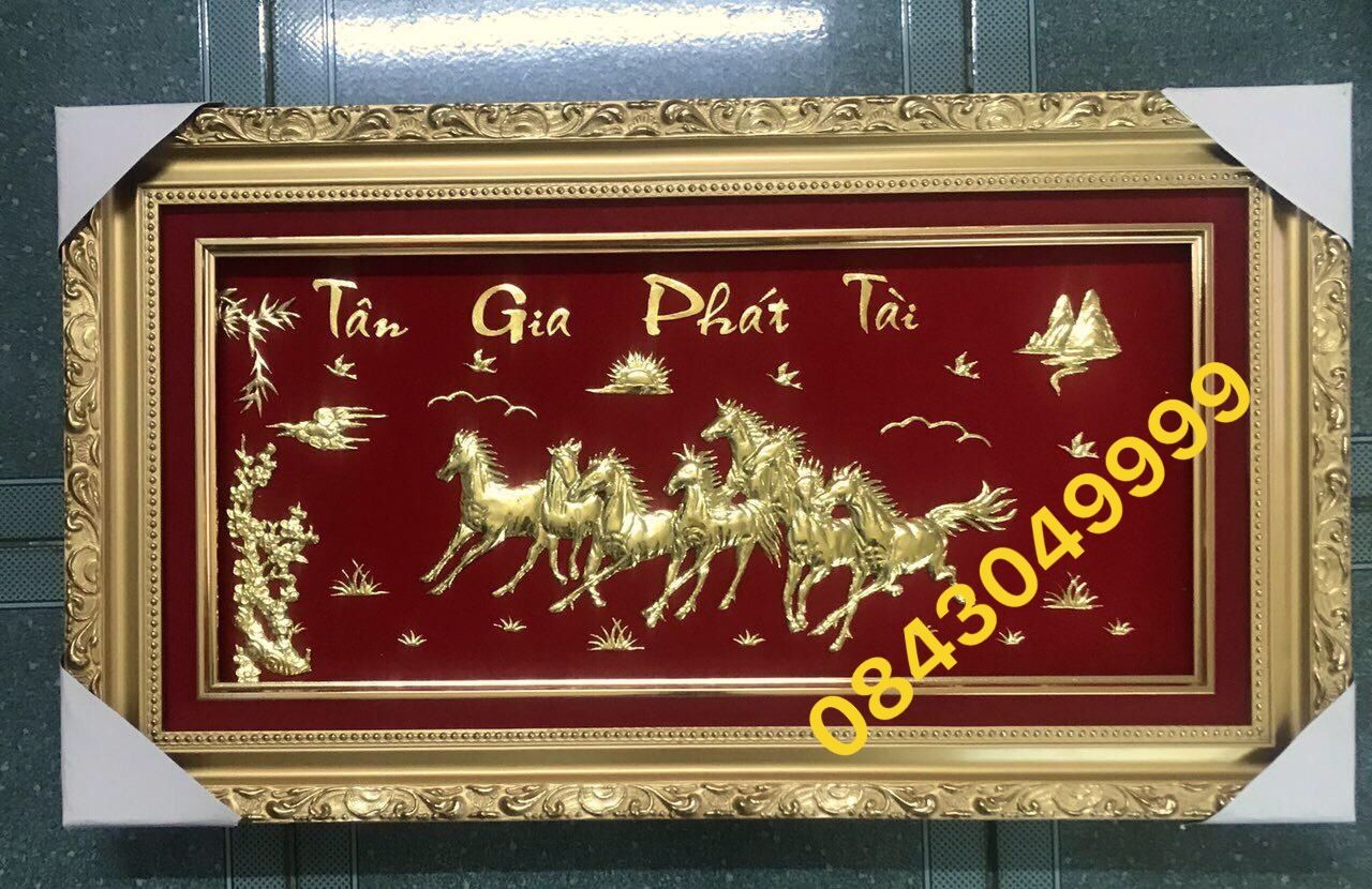 Tranh Mã Đáo Thành Công Bằng Vàng 24K
